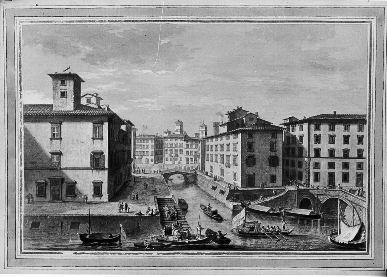 Veduta di Venezia nuova a Livorno vista dal Palazzo di Rosciano - Palazzo Pitti, Firenze